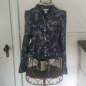 H&M Blue Paisley Shirt